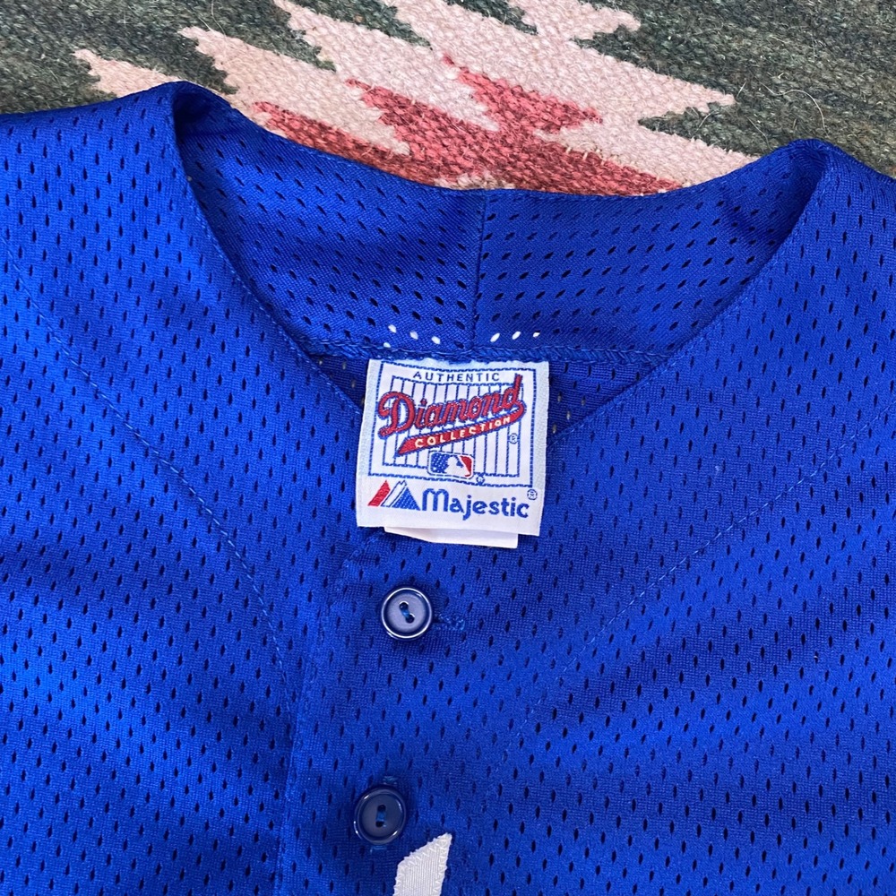 Vintage Majestic Dodgers Jersey Blue Diamond Collection Mesh MLB Mens Large 6000 - Picture 4 of 8